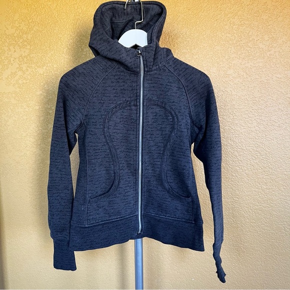 Lululemon Scuba Hoodie Manifesto Script Ghost Black - Picture 3 of 16